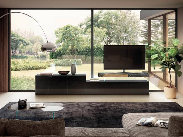 meuble TV design noir | Meuble TV Air | LAGO