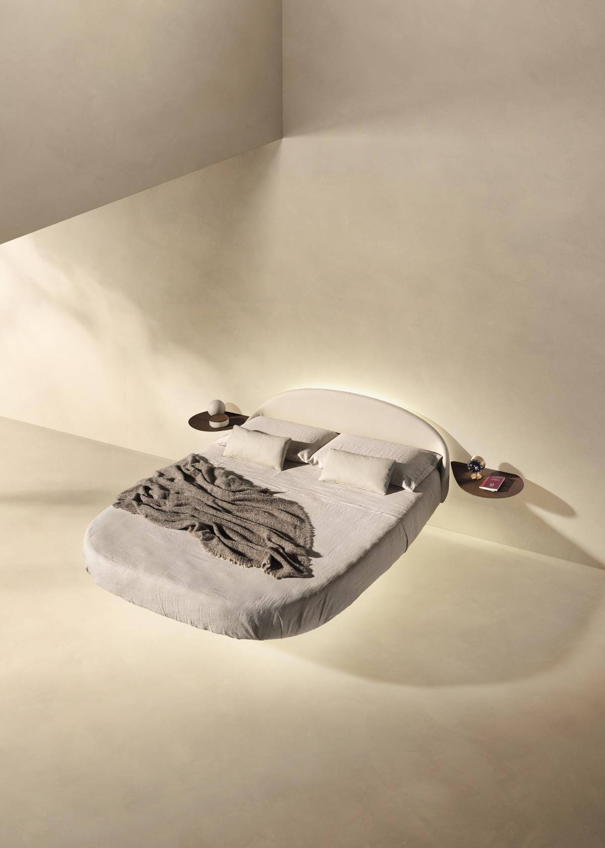 letto sagomato sospeso a muro | Letto Fluttua Roundy | LAGO letto sagomato sospeso a muro | Letto Fluttua Roundy | LAGO