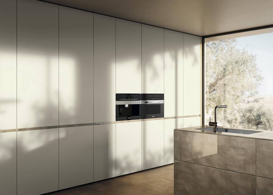 Kitchen pantry unit with groove opening | LAGO Design