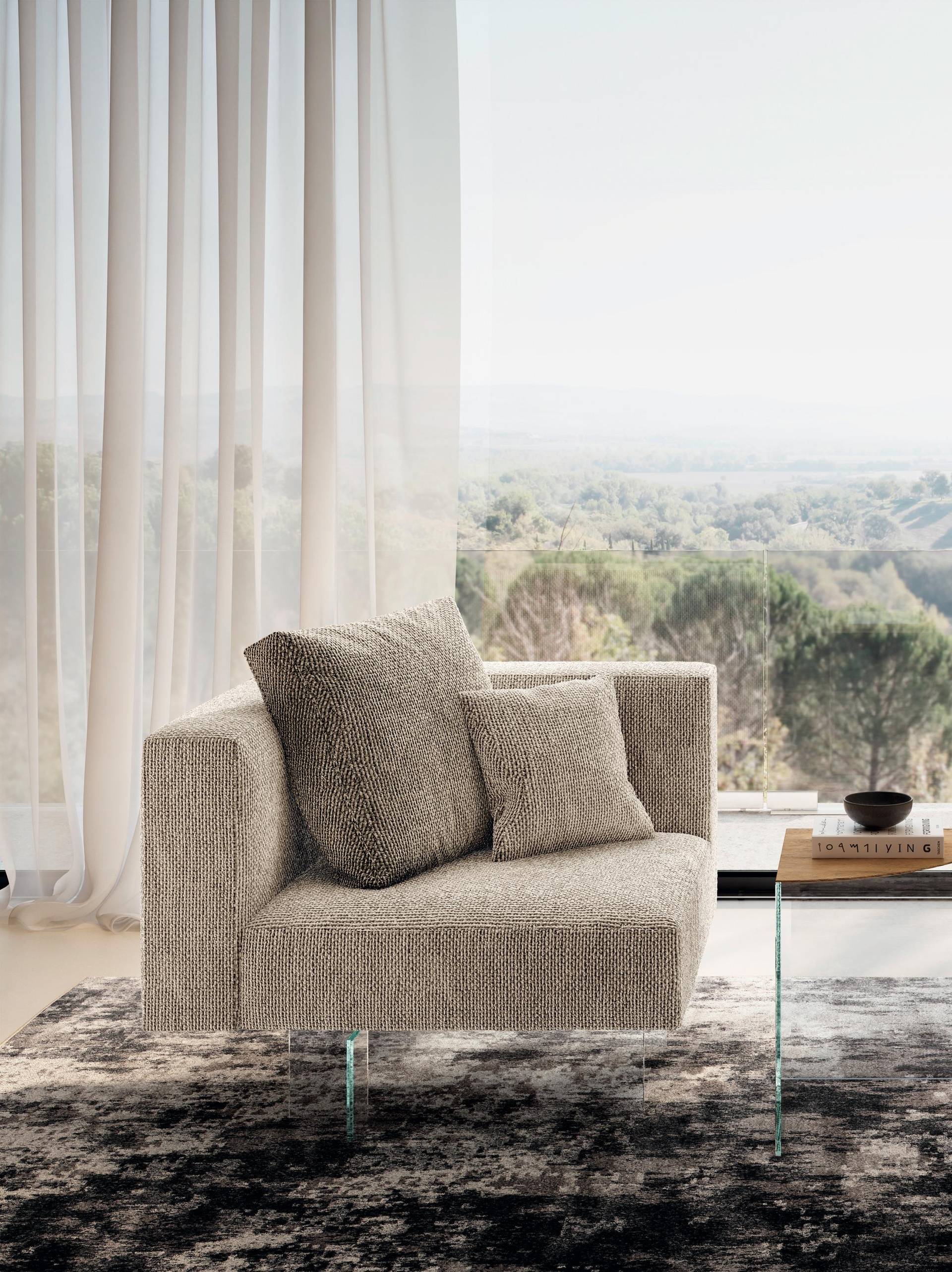 beige fabric armchair | Air Armchair | LAGO