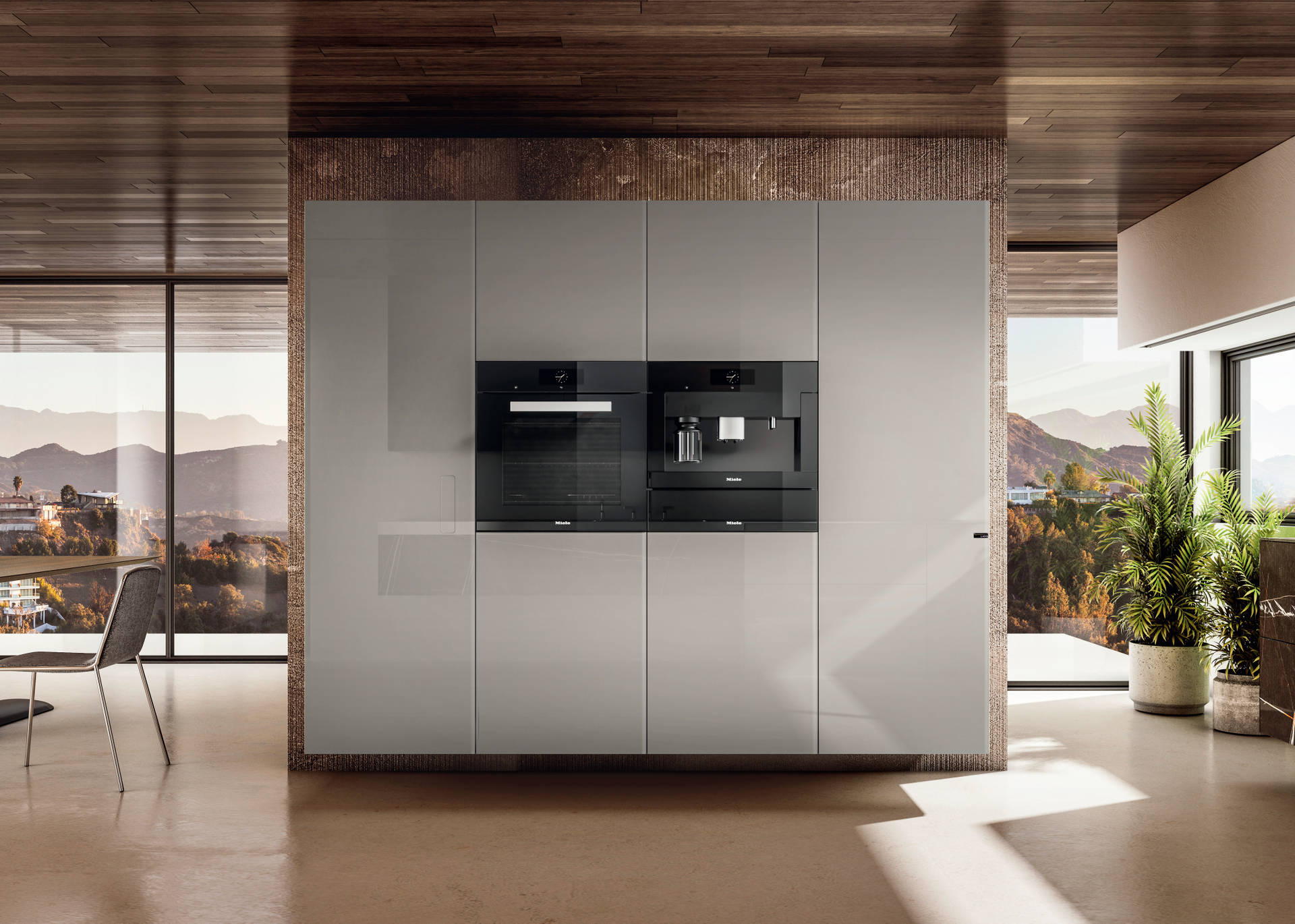 grey wall-mounted kitchen pantry unit | Kitchen | LAGO