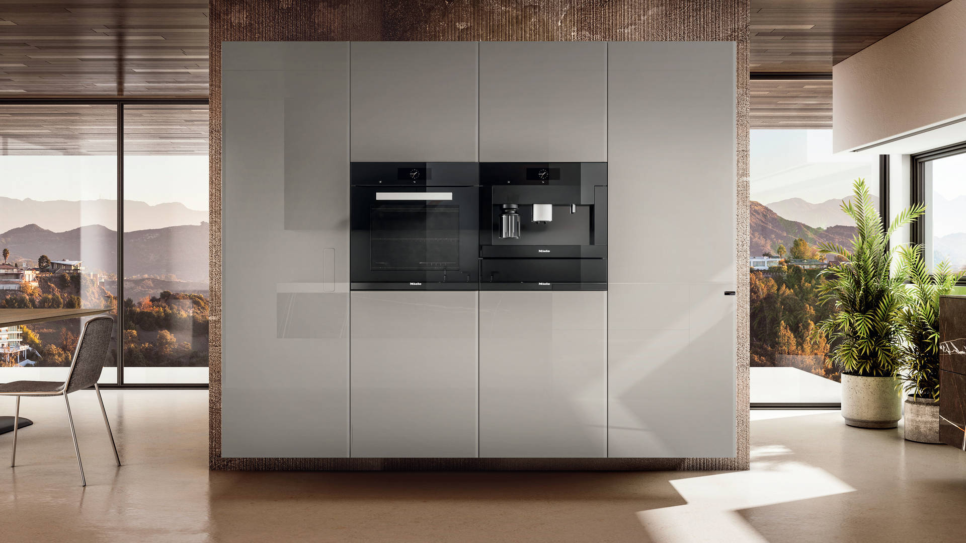 grey wall-mounted kitchen pantry unit | Kitchen | LAGO