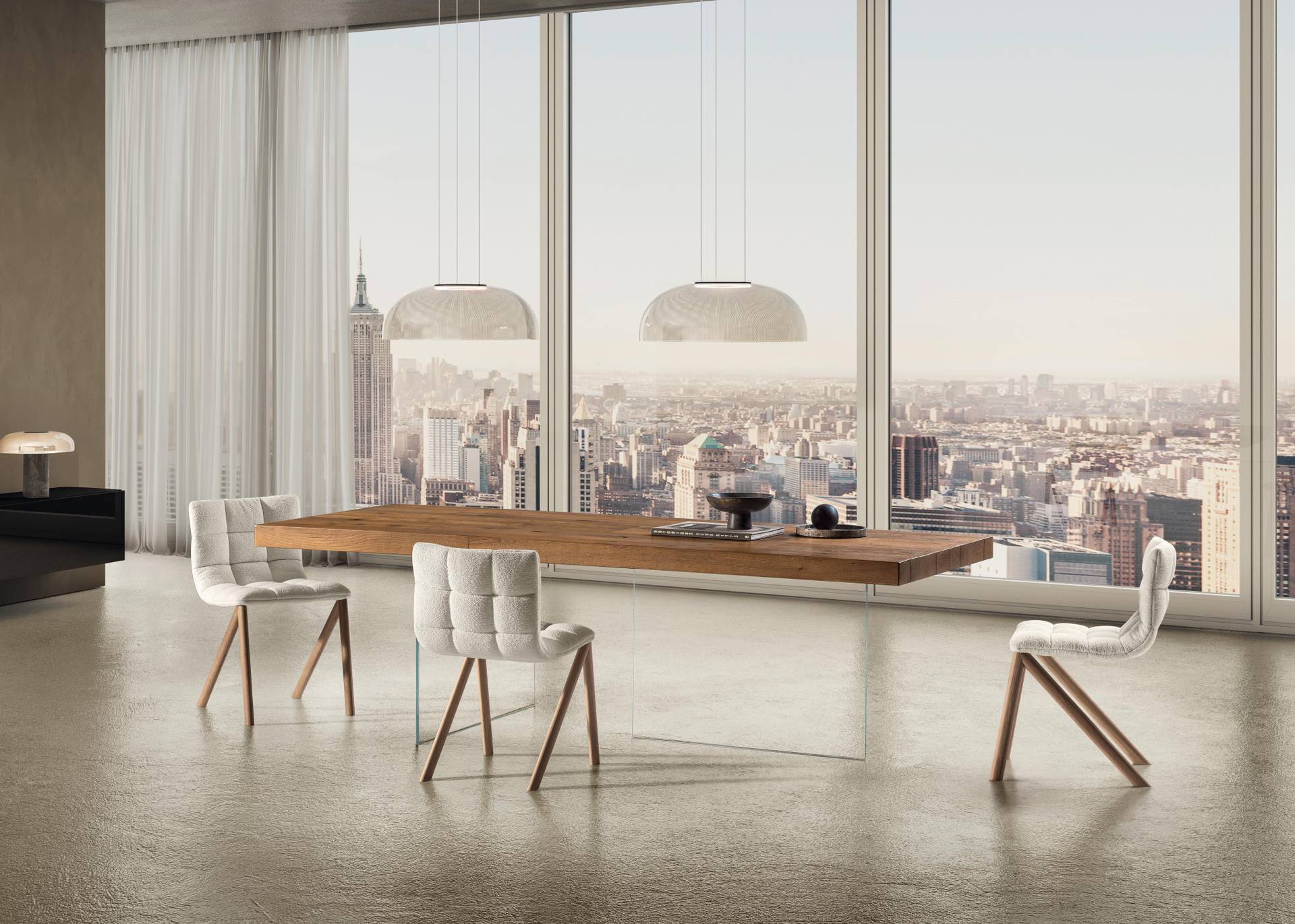 Silla tapizada blanca | Silla Mezz'aria | LAGO