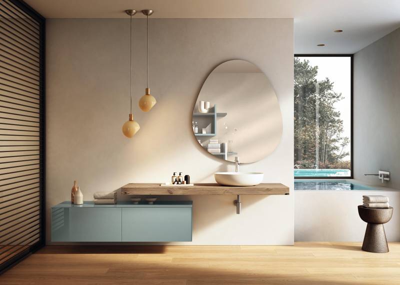 bathroom with storage unit | Elyssa Basin | LAGO bathroom with storage unit | Elyssa Basin | LAGO
