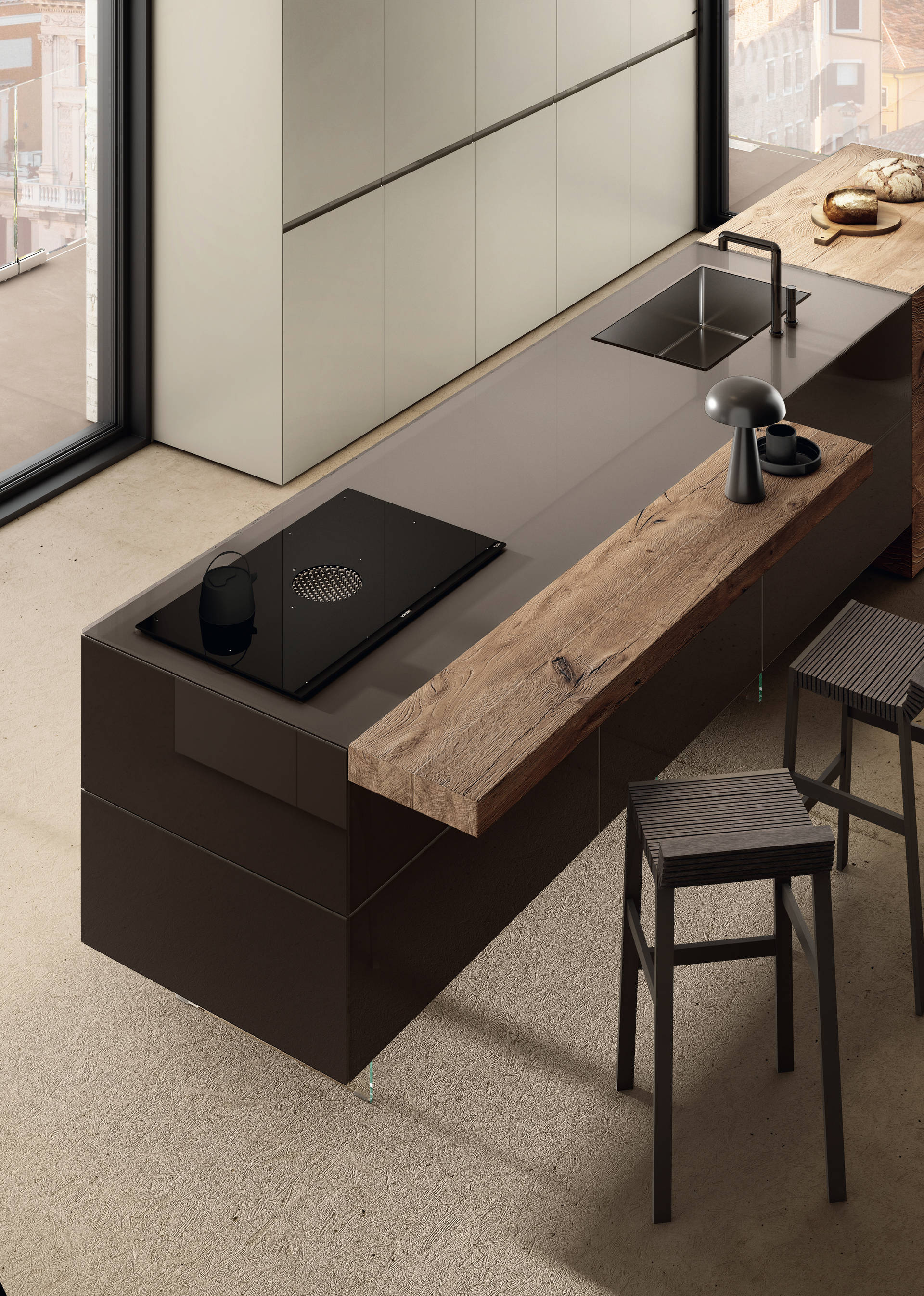 piano snack in legno per isola | Cucina 36e8 | LAGO