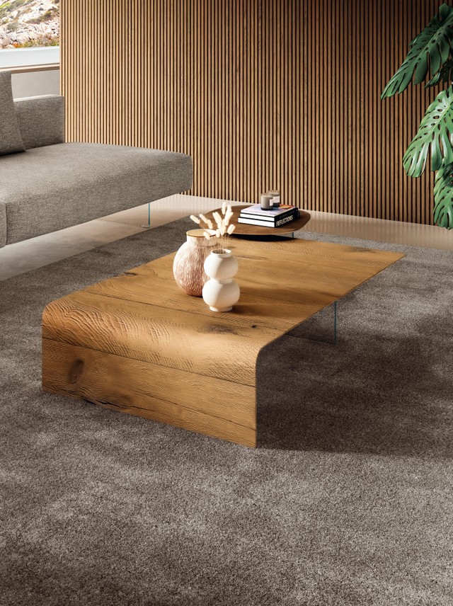 wooden glass occasional table | Lean Coffee Table | LAGO