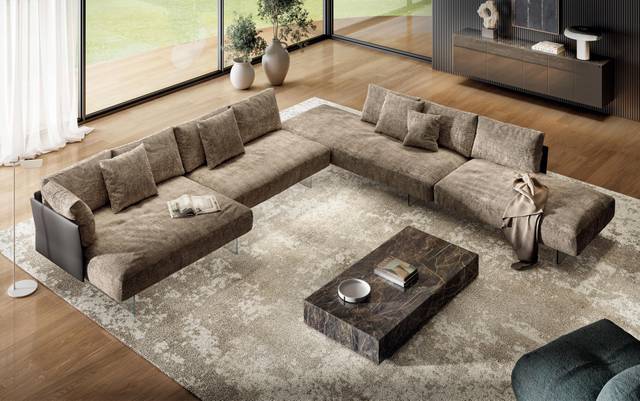 beige corner sofa | Air Soft Slim Sofa | LAGO