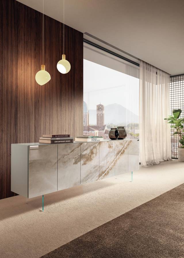 Aparador moderno mármol claro xglass | Aparador 36e8 | LAGO Aparador moderno mármol claro xglass | Aparador 36e8 | LAGO