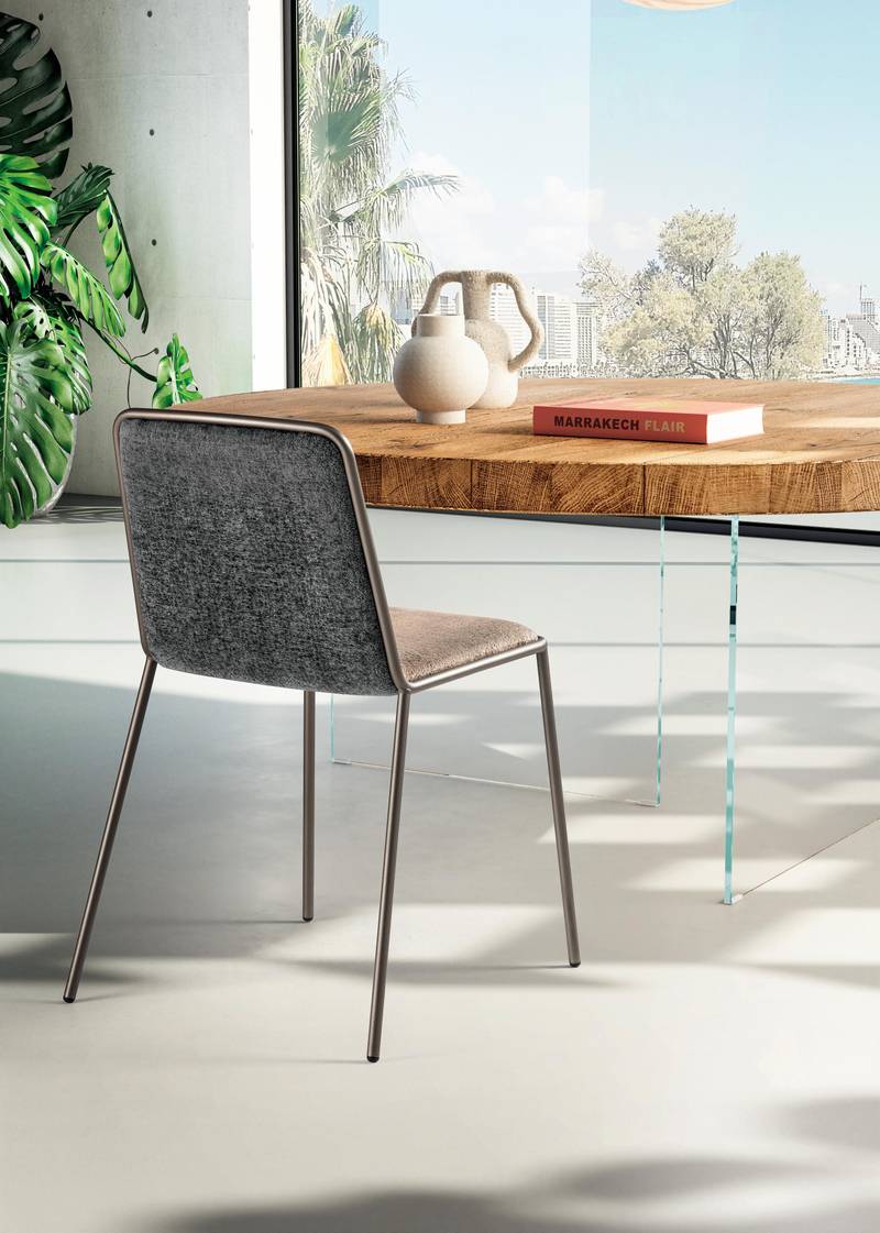 sedia moderna in tessuto grigio | Sedia Pletra | LAGO