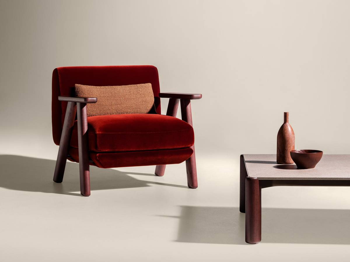 fauteuil en bois et tissu | Fauteuil Altana | LAGO