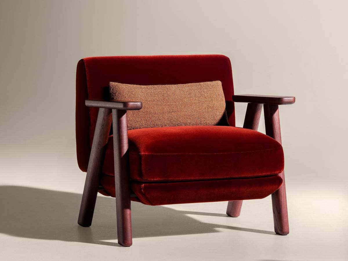 fauteuil en bois et tissu | Fauteuil Altana | LAGO