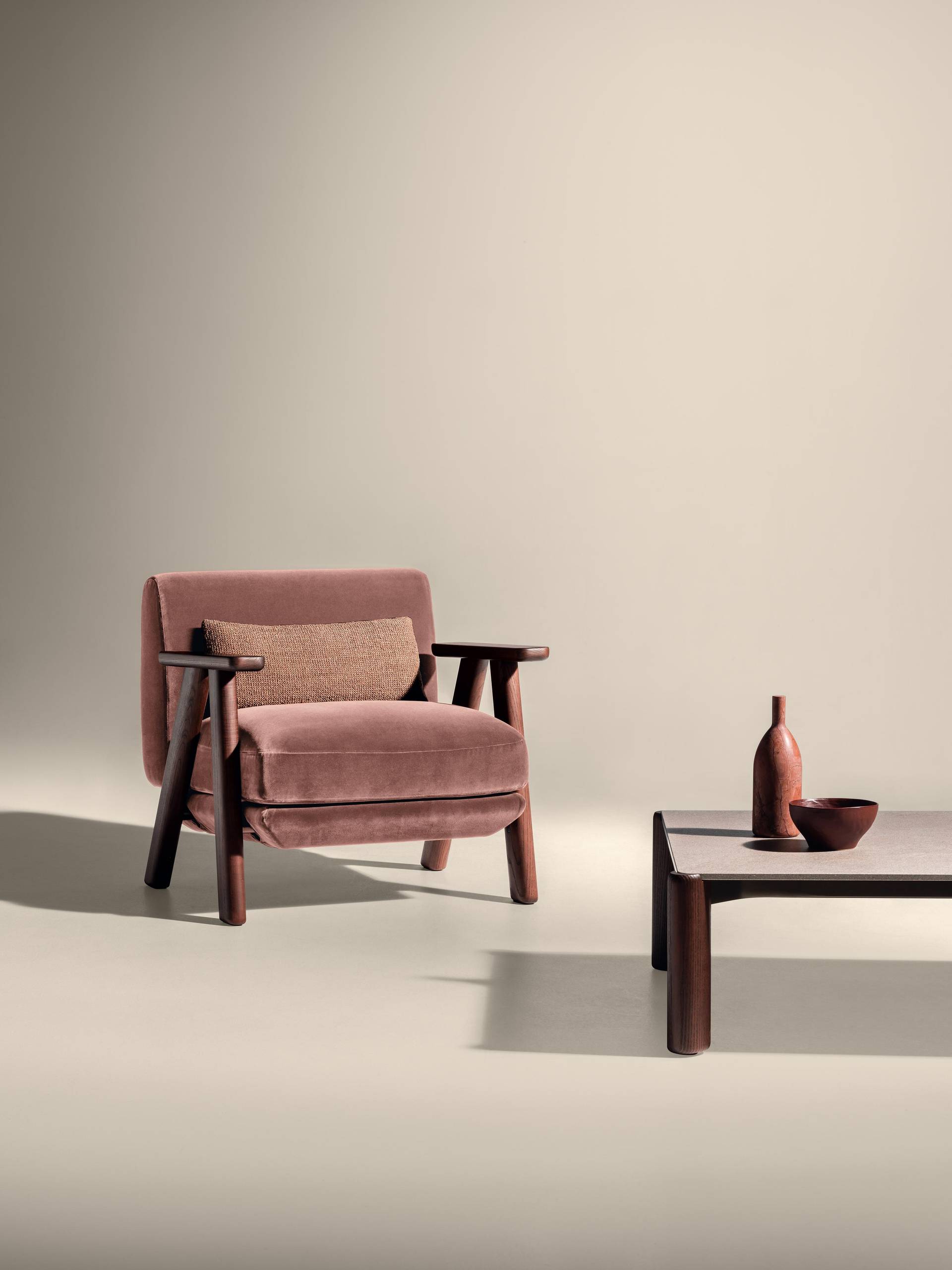 wood and fabric armchair | Altana Armchair | LAGO