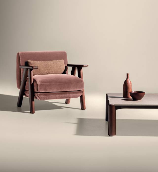 wood and fabric armchair | Altana Armchair | LAGO wood and fabric armchair | Altana Armchair | LAGO
