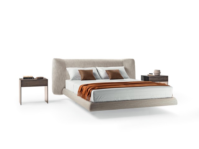 Lit double avec revêtement en tissu léger | Lit Bed-In | LAGO