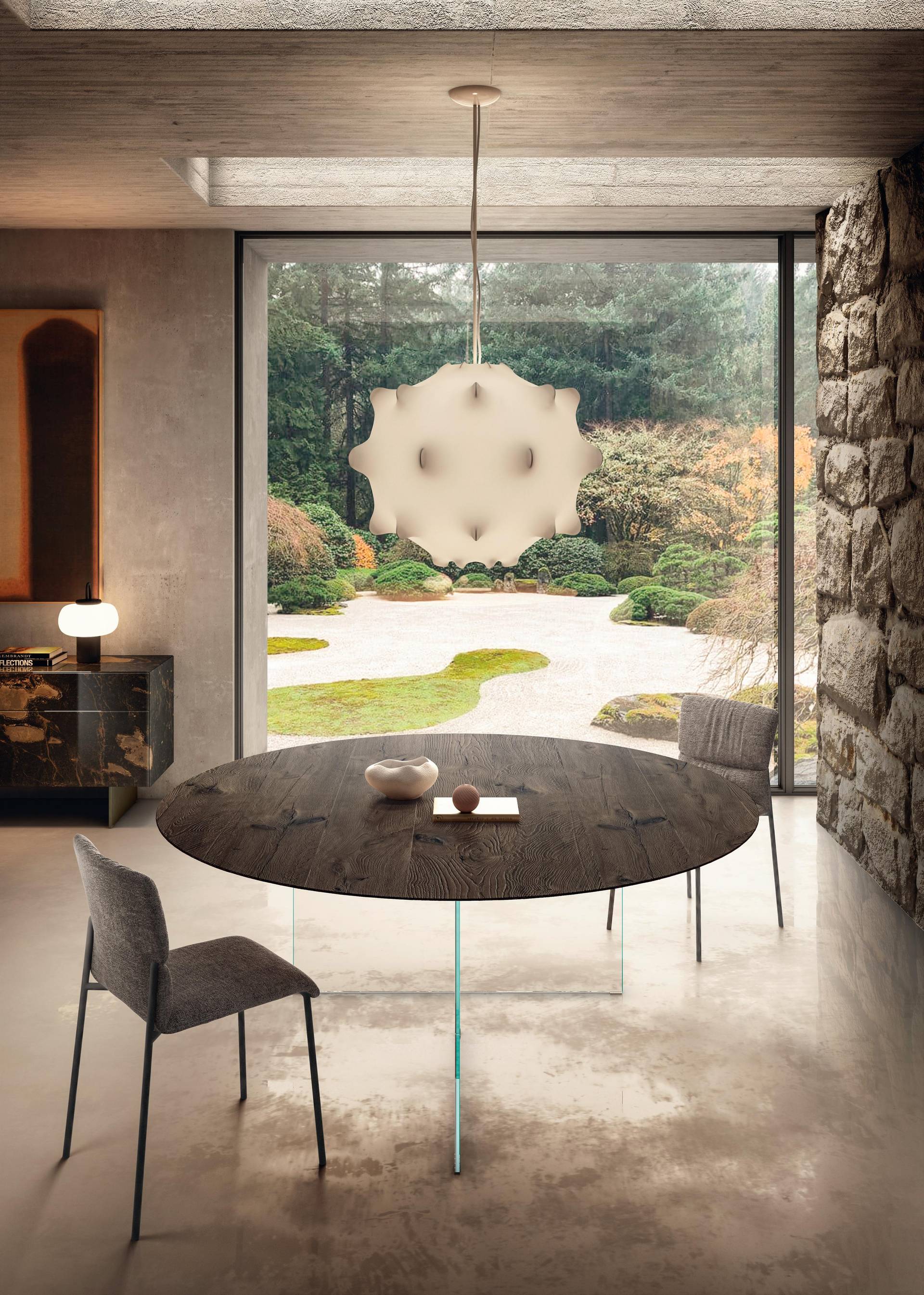 round table with slim wooden top | Air Slim Round Table | LAGO