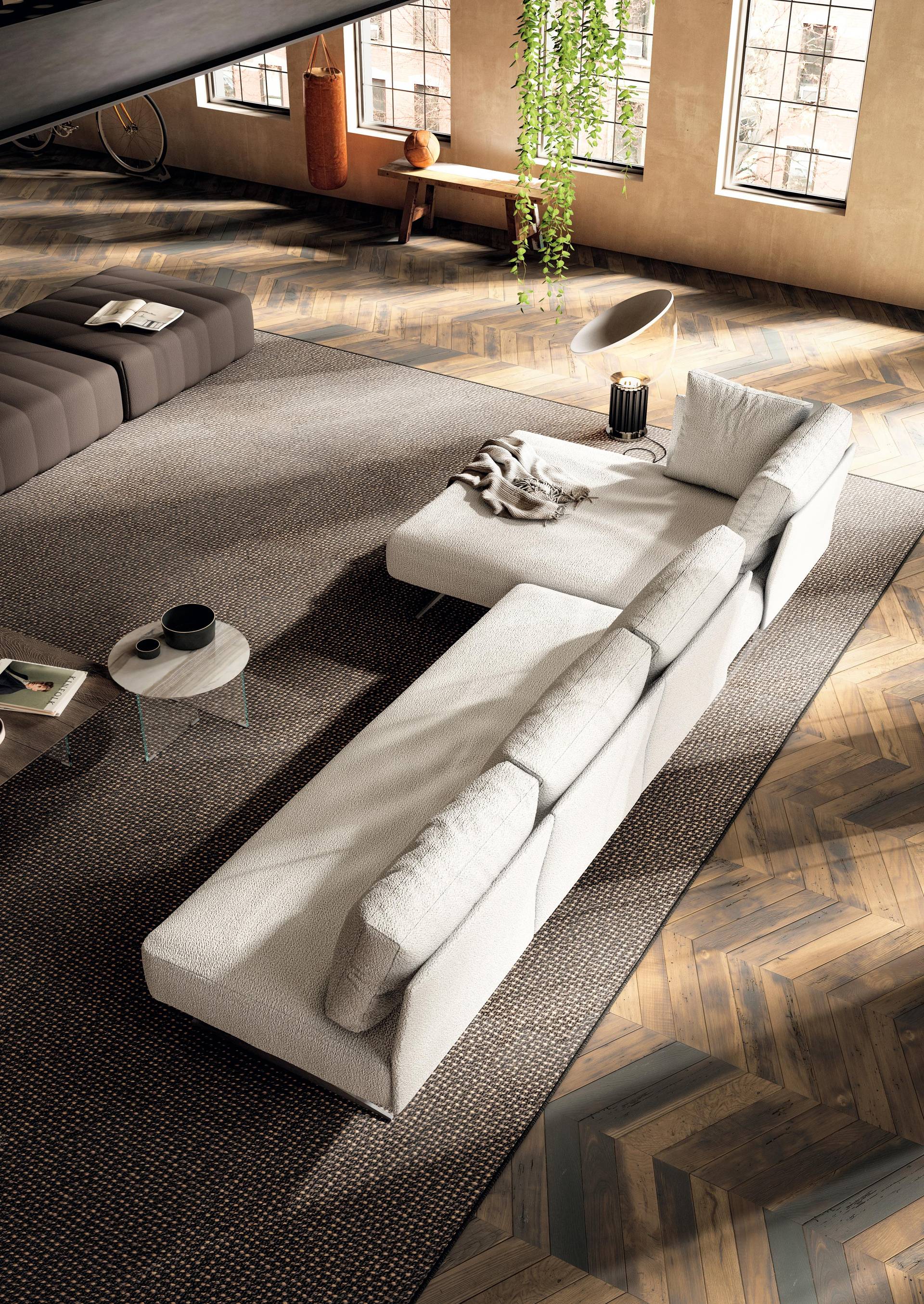divano bianco con penisola | Divano Air Slim | LAGO