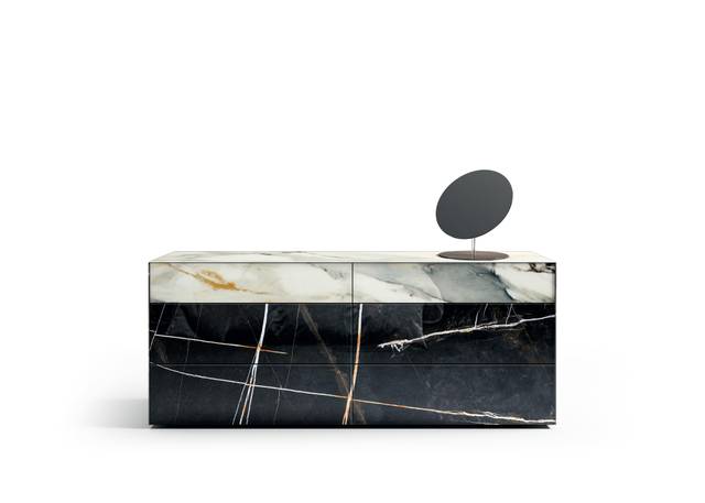 commode moderne en verre noir et blanc | Commode Materia | LAGO commode moderne en verre noir et blanc | Commode Materia | LAGO