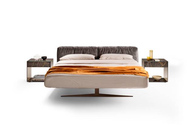 cama cabecera blanda en tejido | Cama Steel | LAGO