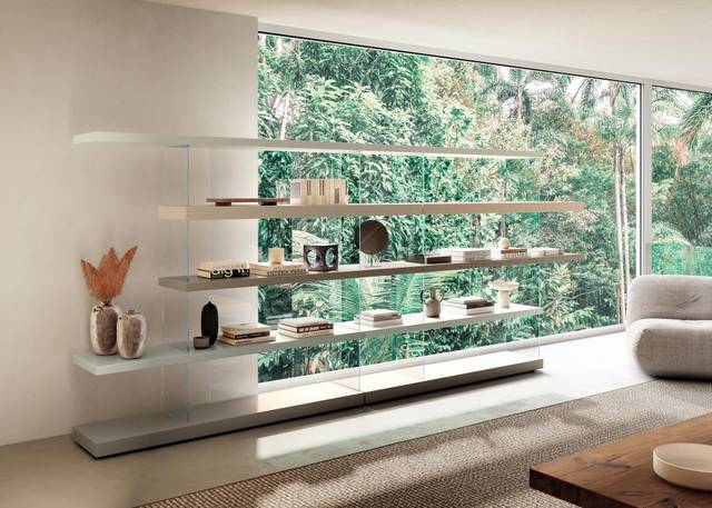 design bookcase with hanging shelves | Air Bookshelf | LAGO