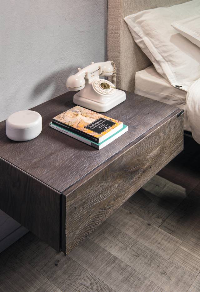 wall-mounted wooden bedside table | 36e8 Bedside Table | LAGO
