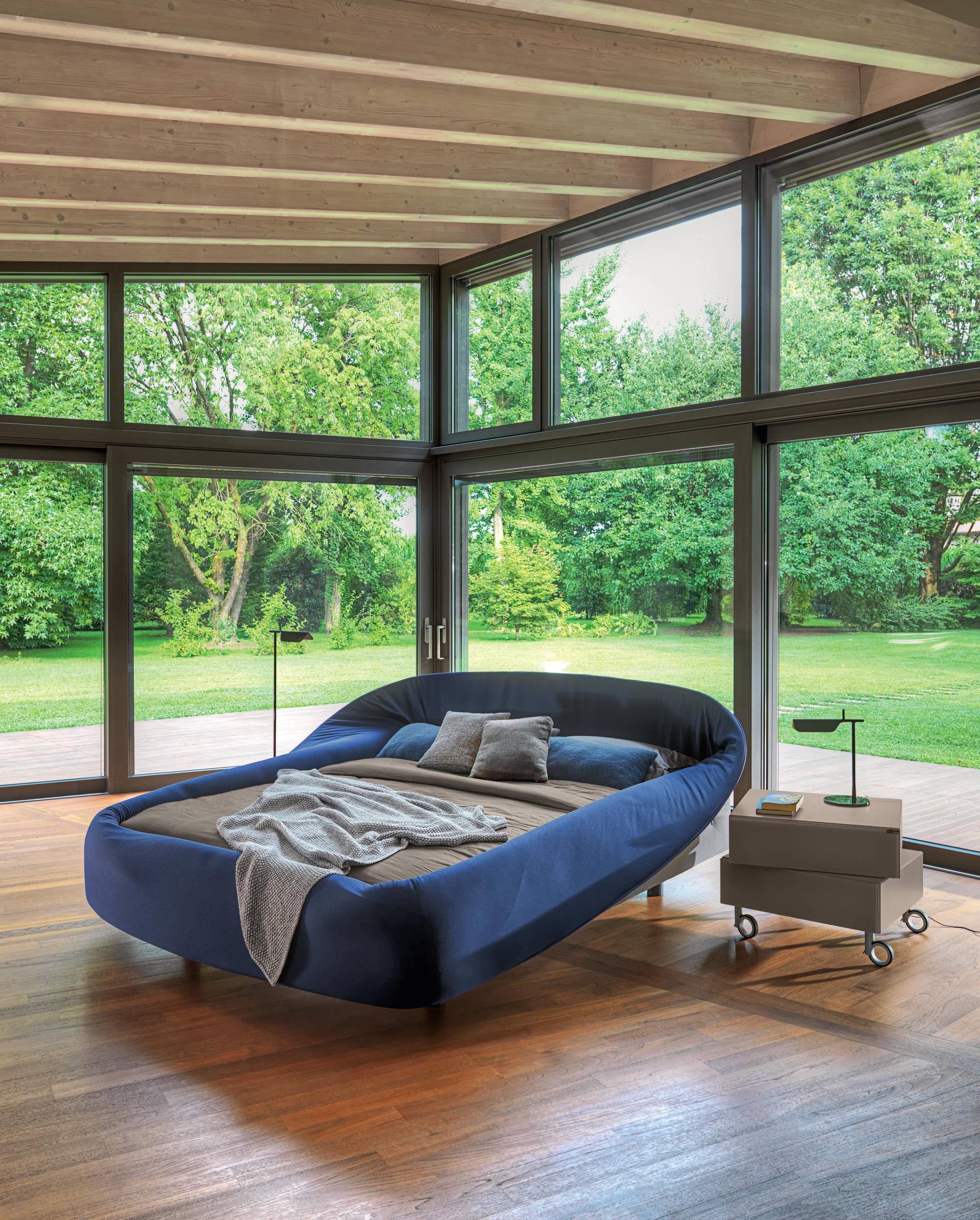 blu fabric bed | Colletto Bed | LAGO