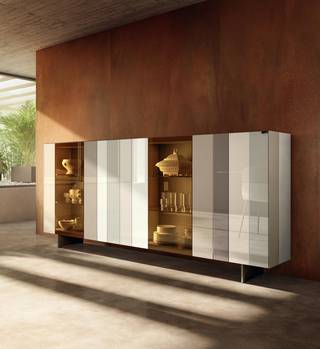muebles en cristal a franjas| Aparador N.O.W. | LAGO muebles en cristal a franjas| Aparador N.O.W. | LAGO
