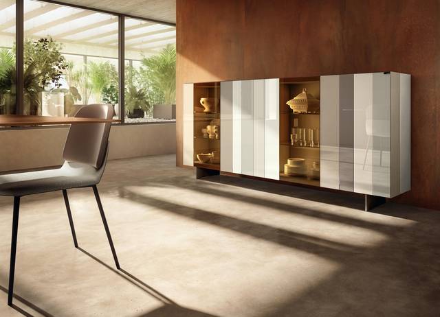 muebles en cristal a franjas| Aparador N.O.W. | LAGO muebles en cristal a franjas| Aparador N.O.W. | LAGO