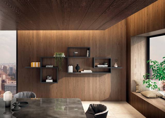 custom-made wall bookshelf brown | Bookshelf LagoLinea | LAGO 