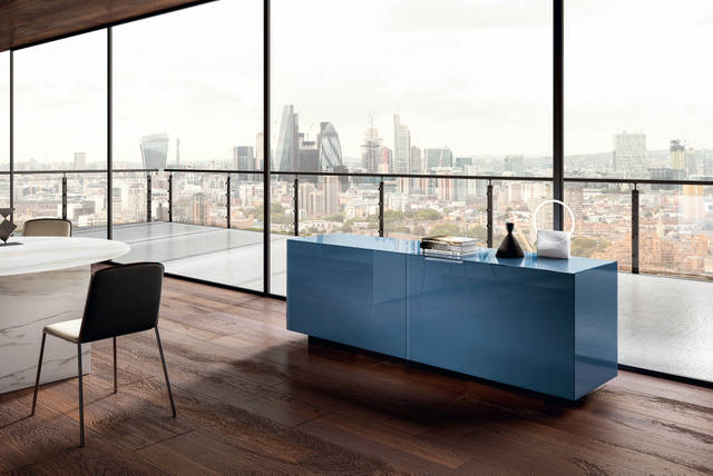 modern light blue glass sideboard | Plenum Sideboard | LAGO