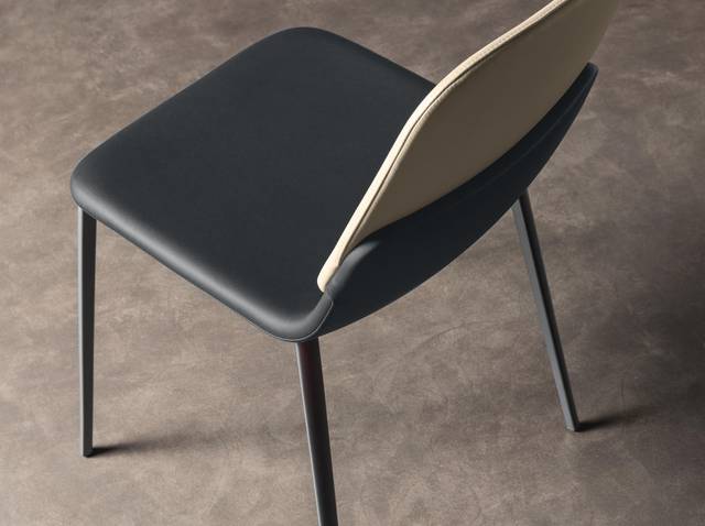 elegant black leather chair | Ermes Chair | LAGO