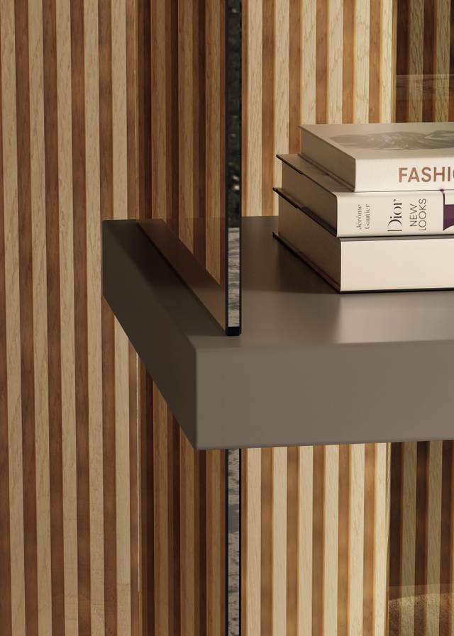 détail étagère bibliothèque beige | Bibliothèque Air | LAGO