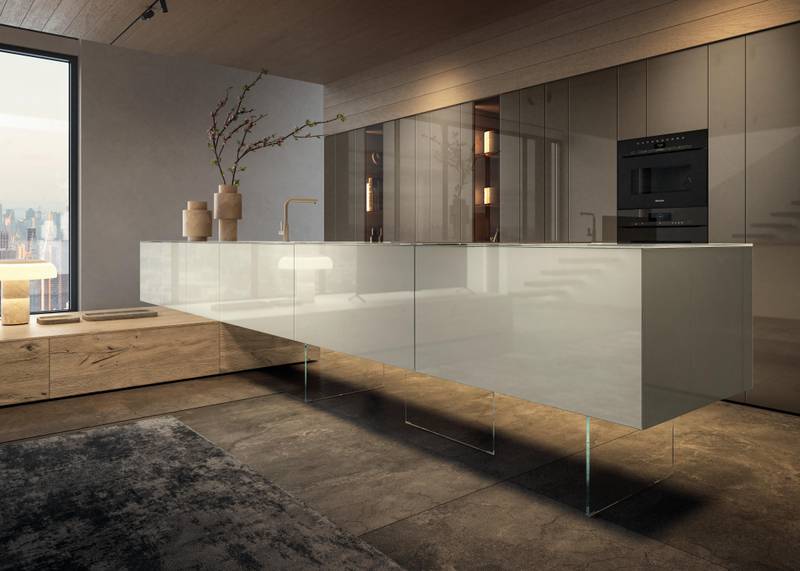 cucina in vetro bianco per zona giorno | Cucina 36e8 Cut | LAGO cucina in vetro bianco per zona giorno | Cucina 36e8 Cut | LAGO
