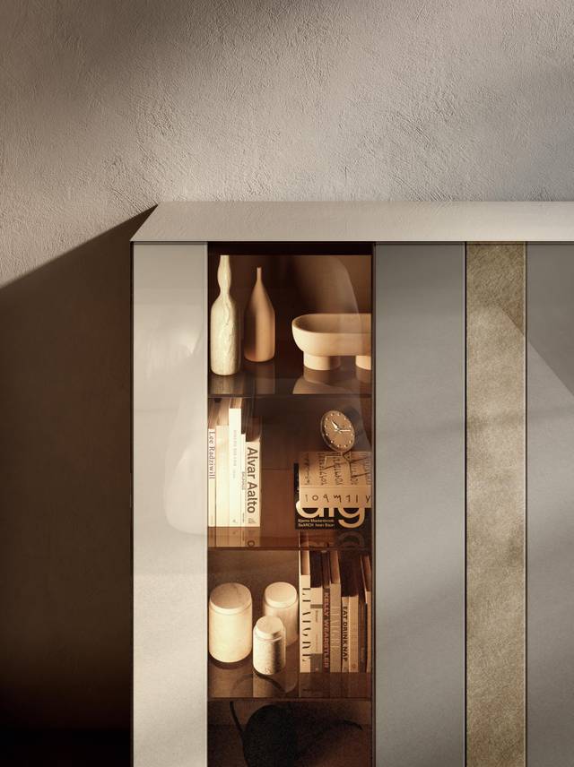 wall unit suspended with display case | N.O.W. Wall Unit | LAGO wall unit suspended with display case | N.O.W. Wall Unit | LAGO