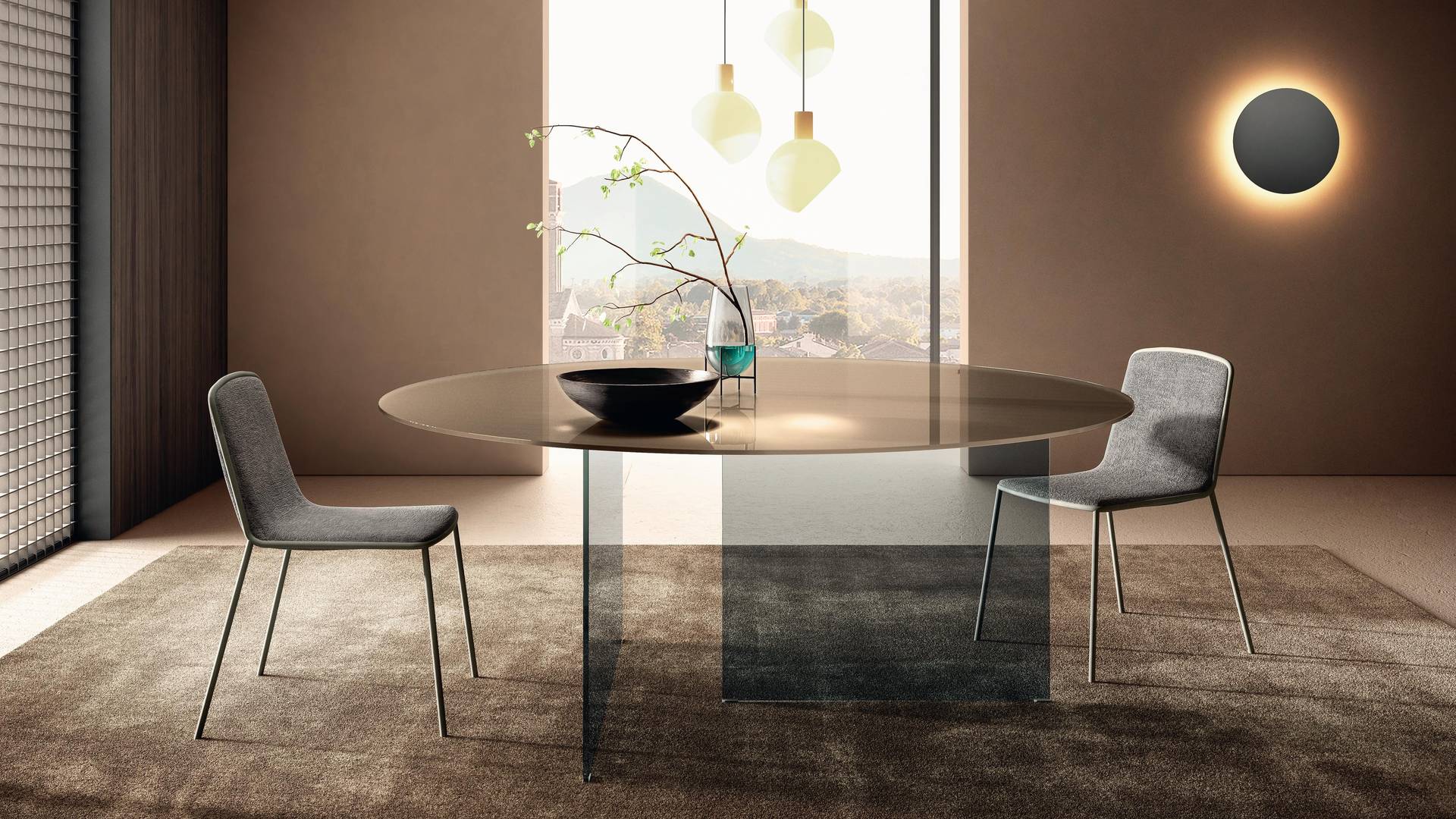 round slim glass table | Air Slim Round Table | LAGO