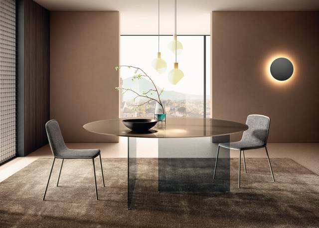 round slim glass table | Air Slim Round Table | LAGO