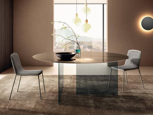 round slim glass table | Air Slim Round Table | LAGO