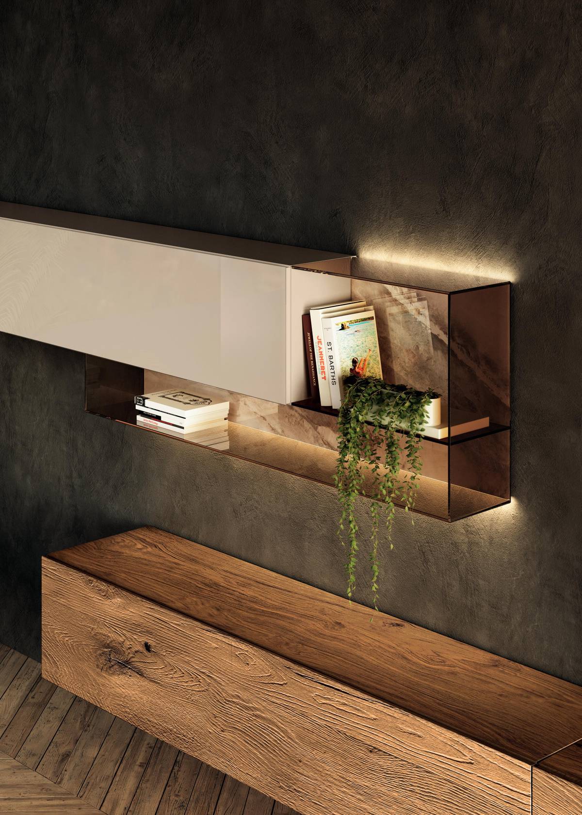 wall unit with glass showcases | 36e8 Wall unit | LAGO wall unit with glass showcases | 36e8 Wall unit | LAGO